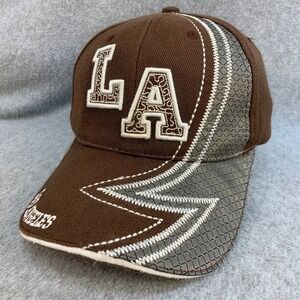 LA Los Angeles Mens Brown Unbranded Baseball Hat Contrast Stitch OSFM